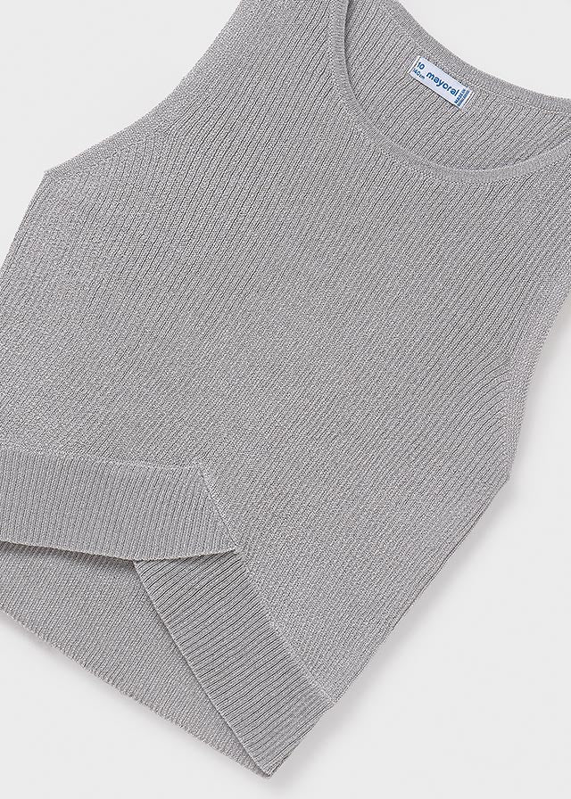 Top Tricot Costine Argento