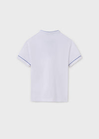 Polo Corta Colletto Alla Corean Bianco