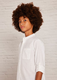Camicia Collo Coreano Bianco
