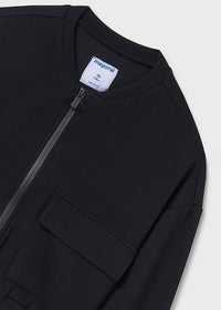 Felpa Bomber Pique Nero