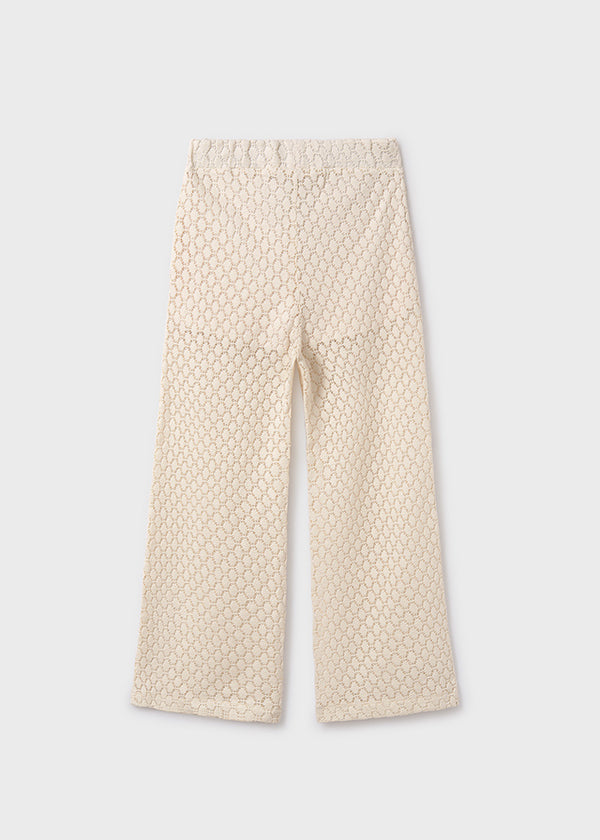 Pantalone Lungo Traforato Bianco