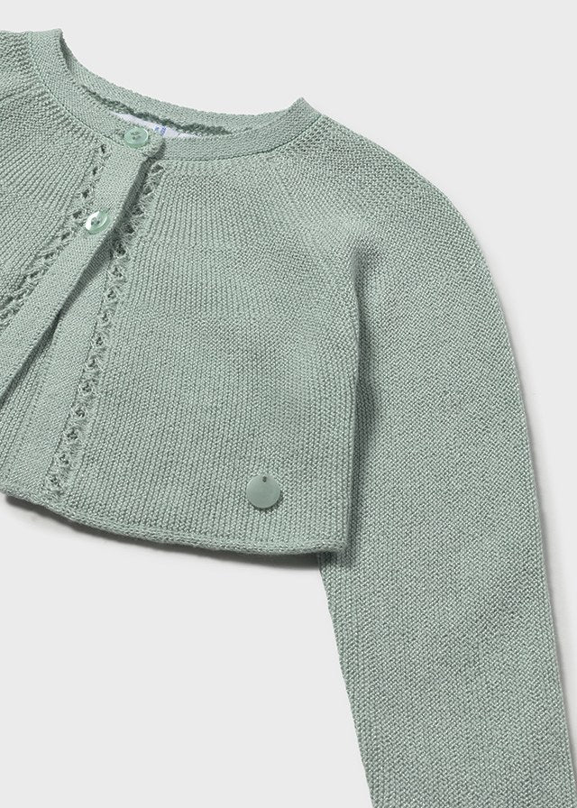 Cardigan Corto Verde Menta