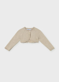 Cardigan Corto Color Sabbia