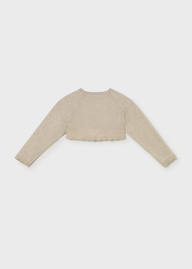 Cardigan Corto Color Sabbia