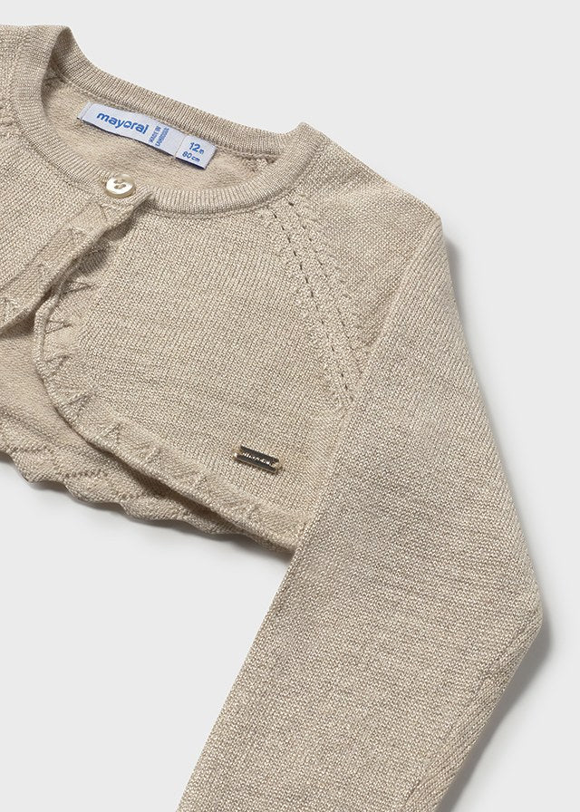 Cardigan Corto Color Sabbia