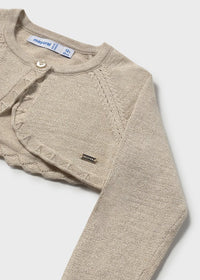 Cardigan Corto Color Sabbia