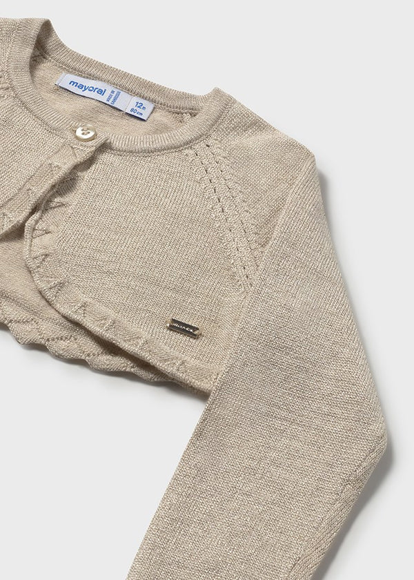 Cardigan Corto Color Sabbia