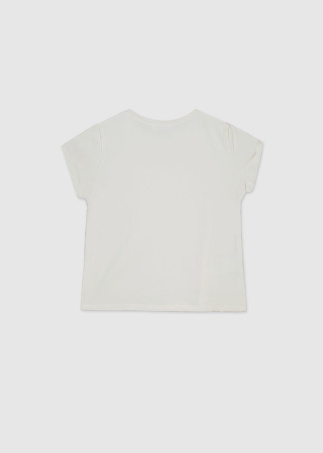 T-Shirt Panna Con Strass