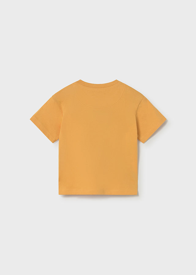 T-Shirt Gialla Con Giraffa E Scritta