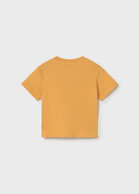 T-Shirt Gialla Con Giraffa E Scritta
