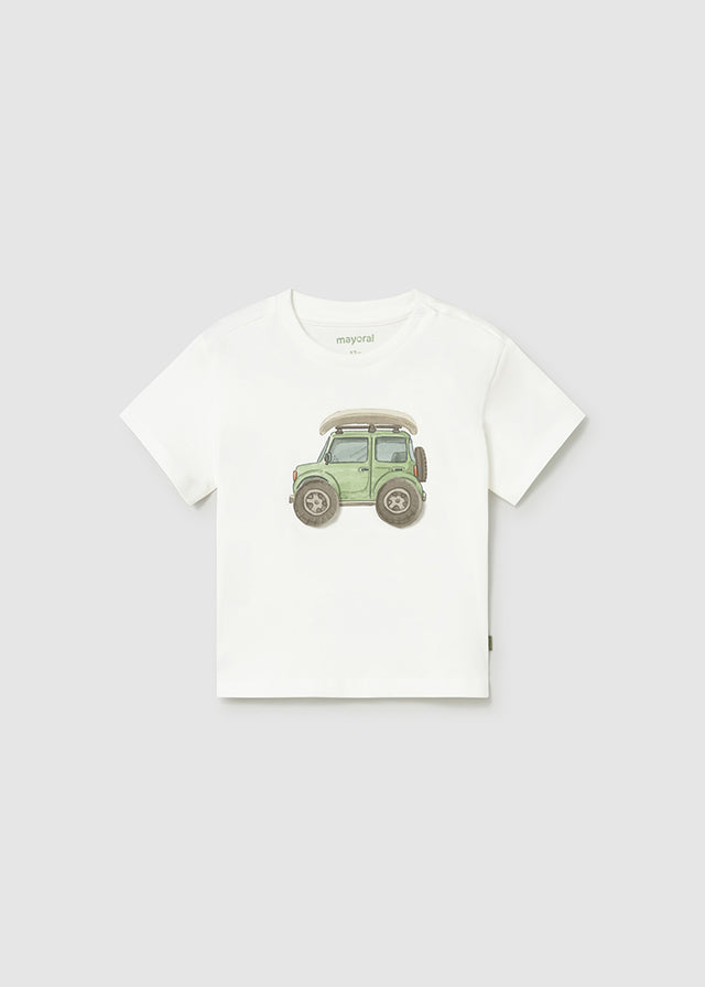 T-Shirt Bianca Con Stampa Fuoristrada