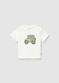 T-Shirt Bianca Con Stampa Fuoristrada