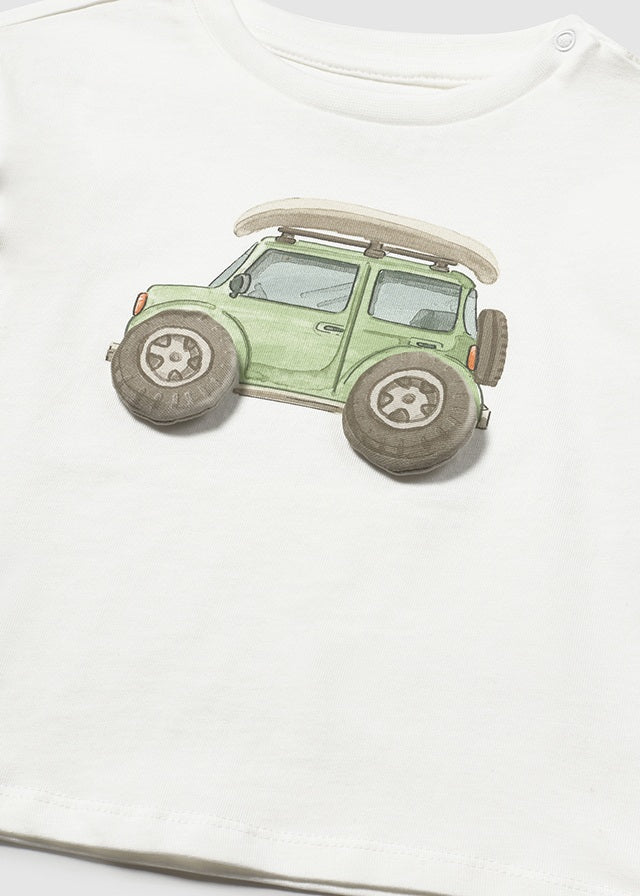 T-Shirt Bianca Con Stampa Fuoristrada