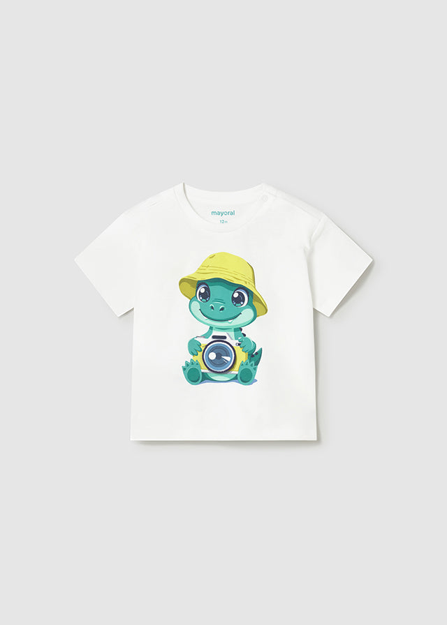 T-Shirt Bianca Baby Dino Photographer