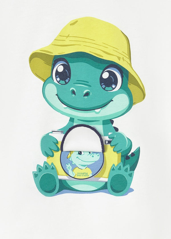 T-Shirt Bianca Baby Dino Photographer