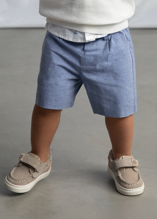 Pantaloni Corti Eleganti Blu Avio