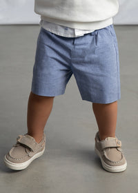 Pantaloni Corti Eleganti Blu Avio