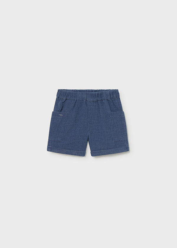 Shorts In Chambray Blu Avio
