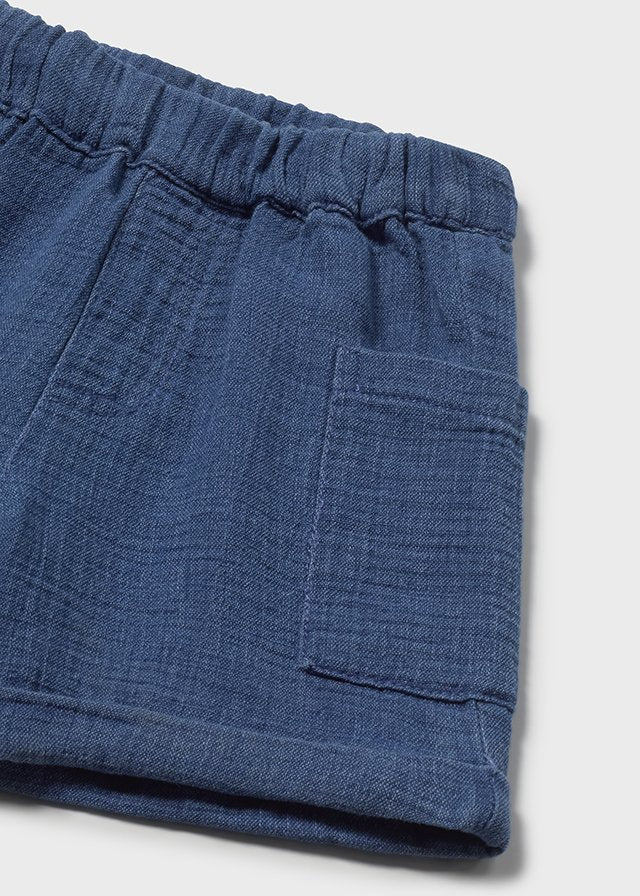 Shorts In Chambray Blu Avio