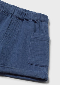 Shorts In Chambray Blu Avio