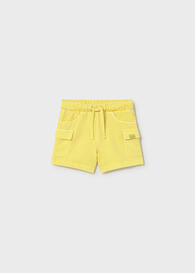 Bermuda Cargo In Cotone Giallo Con Coulisse