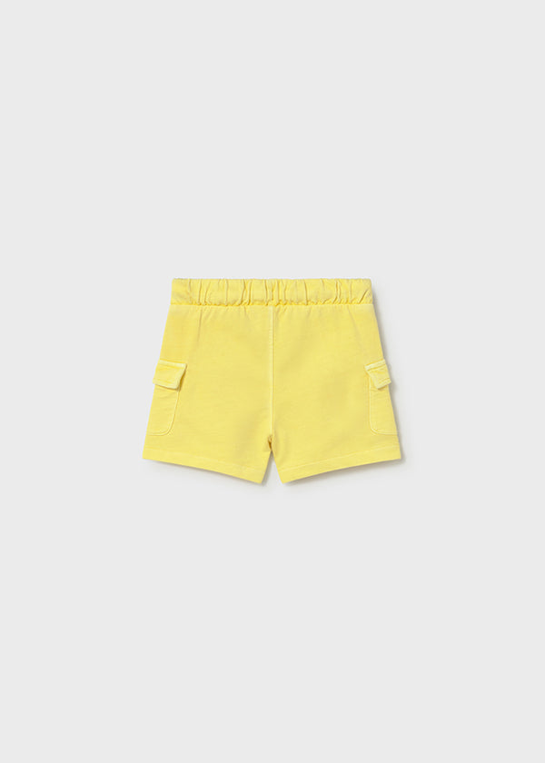 Bermuda Cargo In Cotone Giallo Con Coulisse