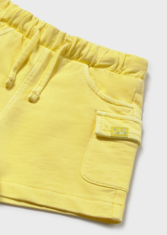 Bermuda Cargo In Cotone Giallo Con Coulisse