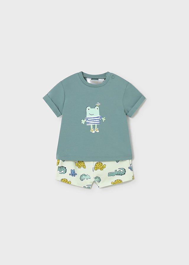 Completo Neonato 2 Pezzi T-Shirt Verde Salvia