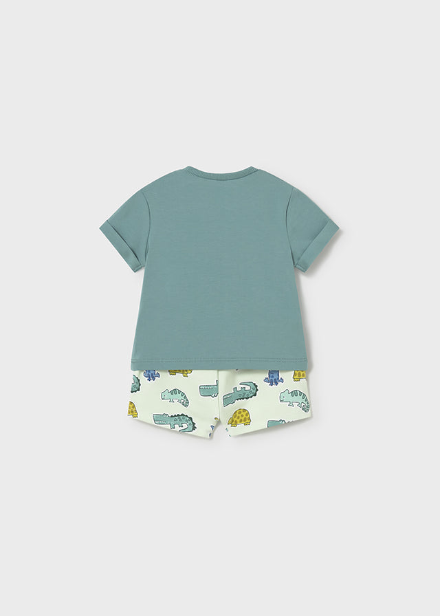 Completo Neonato 2 Pezzi T-Shirt Verde Salvia