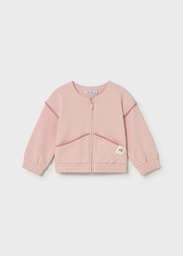Felpa Rosa Cipria Con Zip
