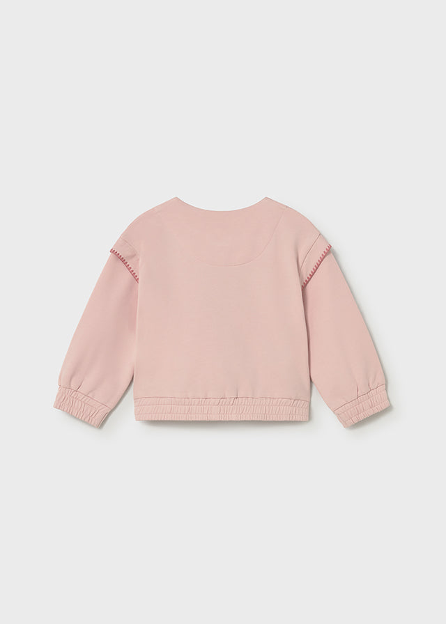 Felpa Rosa Cipria Con Zip