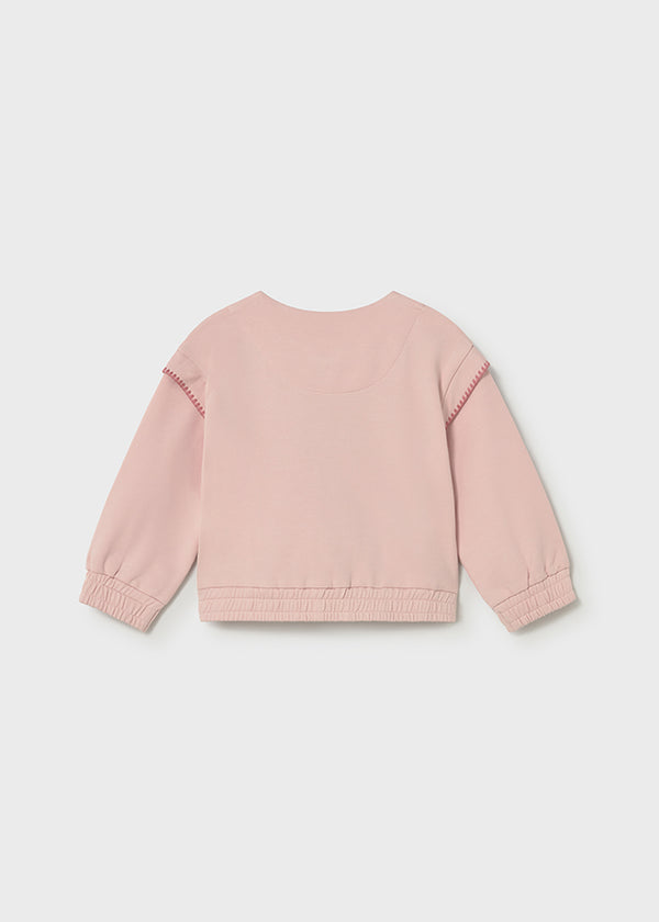 Felpa Rosa Cipria Con Zip