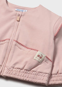 Felpa Rosa Cipria Con Zip