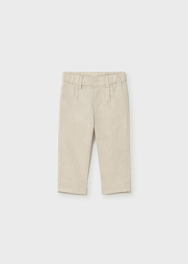 Pantalone Lino Elegante Beige