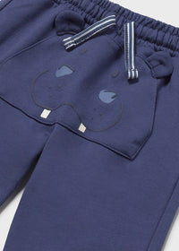 Pantaloni Jogger Blu Con Tasca Ippopotamo