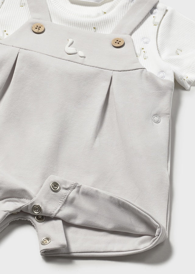 Completo Neonato 2 Pezzi Grigio Chiaro