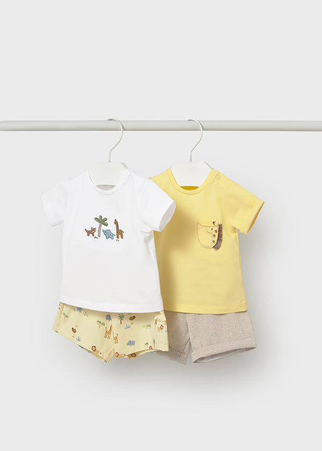 Set 2 Completi Neonato In Jersey Di Cotone