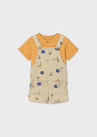 Completo 2 Pezzi Safari T-Shirt Gialla E Salopette