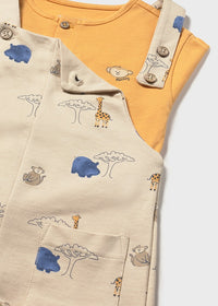 Completo 2 Pezzi Safari T-Shirt Gialla E Salopette