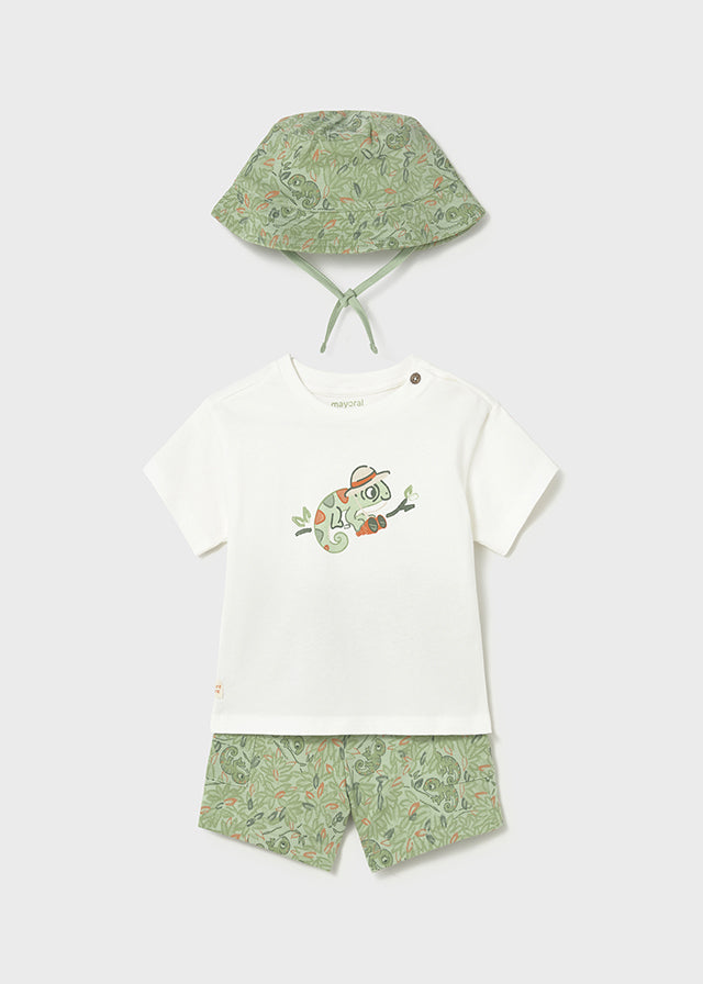 Completo Safari 3 Pezzi T-Shirt Shorts E Cappello