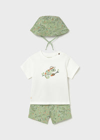 Completo Safari 3 Pezzi T-Shirt Shorts E Cappello