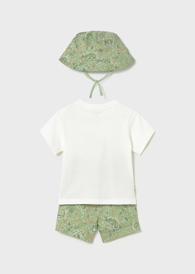 Completo Safari 3 Pezzi T-Shirt Shorts E Cappello