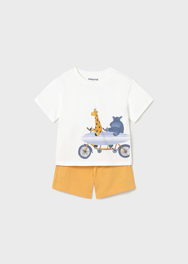 Completo 2 Pezzi T-Shirt E Shorts Gialli