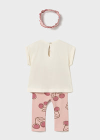 Completo Estivo Rosa Con Stampa Ciliegie