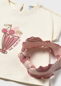 Completo Estivo Rosa Con Stampa Ciliegie