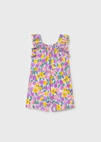Tutina Estiva Con Stampa Tulipani All-Over
