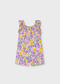 Tutina Estiva Con Stampa Tulipani All-Over
