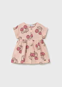 Vestito Rosa Con Maxi Ciliegie