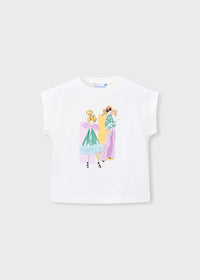 Maglia Bianca Bimba Con Grafica