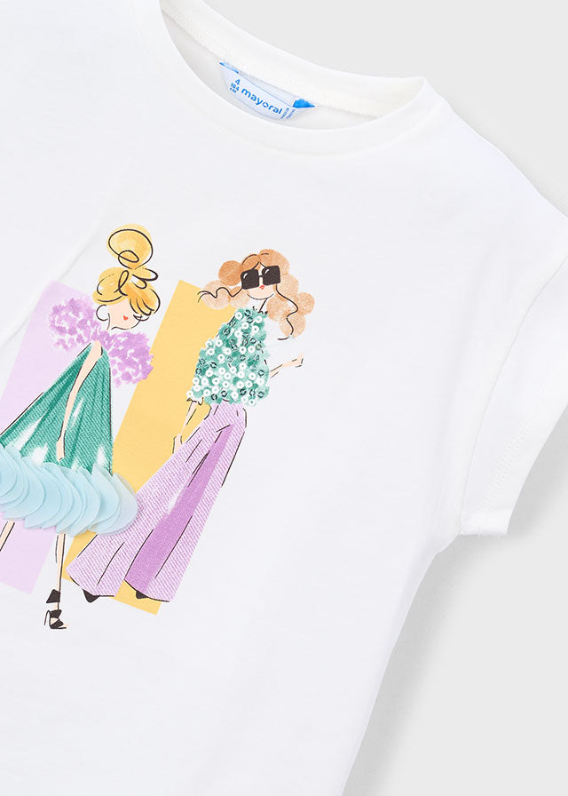Maglia Bianca Bimba Con Grafica